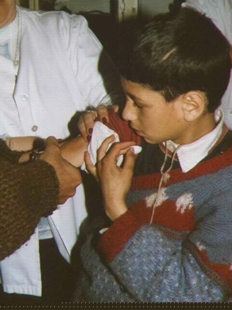 An orphan gets his hepatitis B vaccine An orphan gets his hepatitis B vaccine
