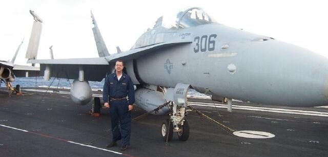 My cousin Walter on the aircraft carrier where he served