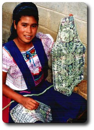 Woman with embroidered clothing
